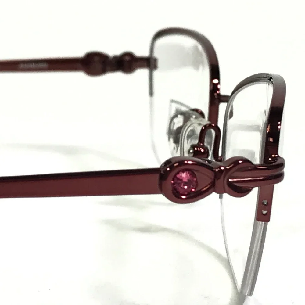 Bulova Eyeglasses Frames ASHBURN WINE Red Burgundy Cat Eye Half Rim 52-18-135
